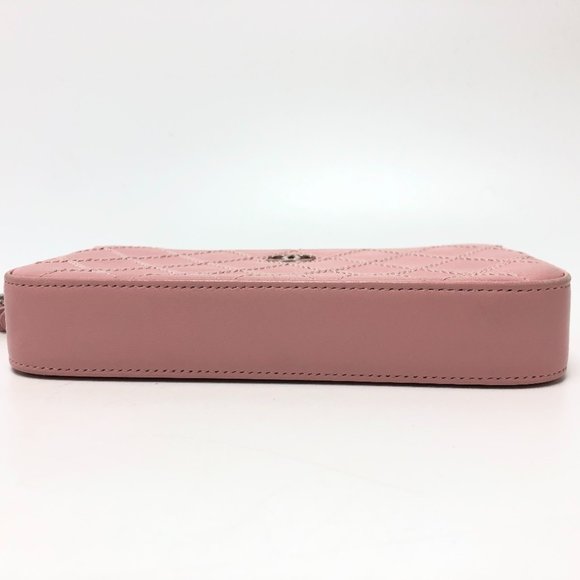 CHANEL Authentic Pink Lambskin Leather Logo Wallet - Picture 3 of 16